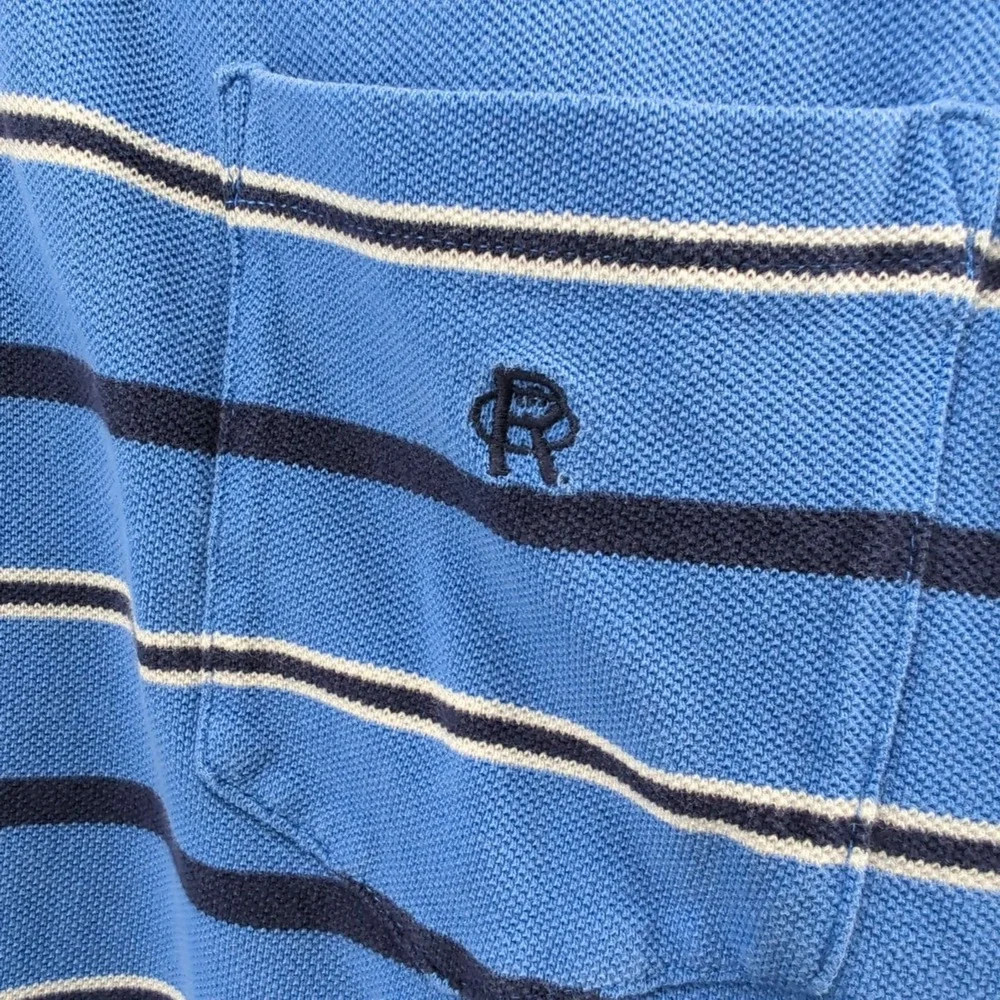 Ralph Lauren Rugby Polo‎ Shirt Men's XL Multicolor Stripe Pony Blue White Preppy